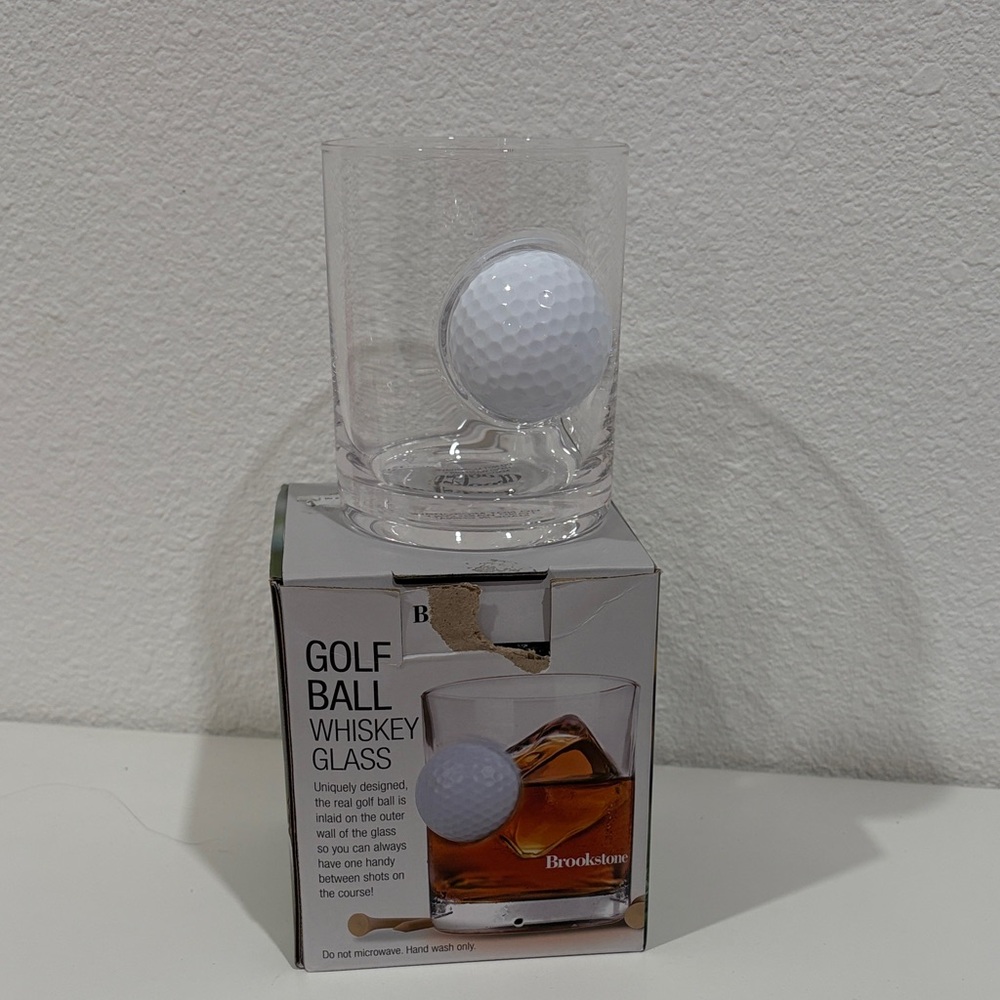 Brookstone Clear Golf Ball Whiskey Glass